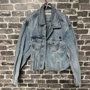 Zara Rhuigi Jean denim jacket cut off hem